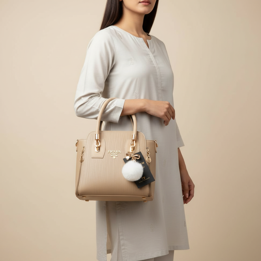 Elegant Beige Ladies Handbag