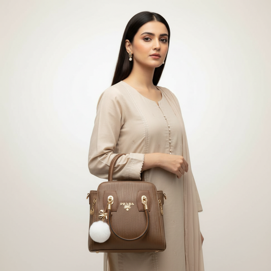 Elegant brown ladies handbag