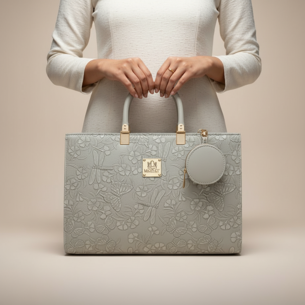 Elegant Floral Embossed Handbag