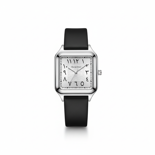 black square dial arabic numeral watch
