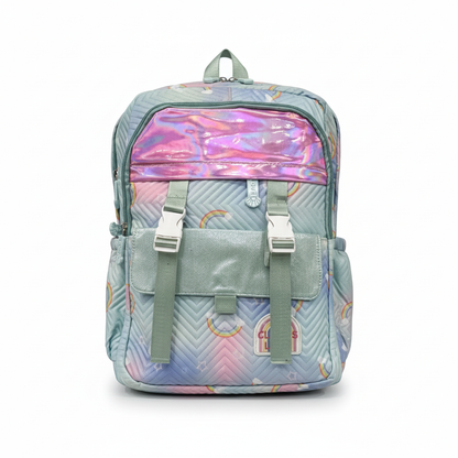 Kids stylish school backpack with unicorn rainbow design lightweight and durable
