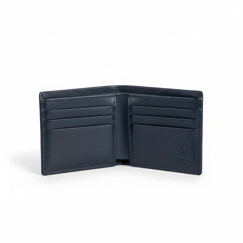 Premium Leather Wallet - Navy Blue