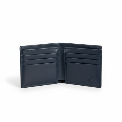 Premium Leather Wallet - Navy Blue